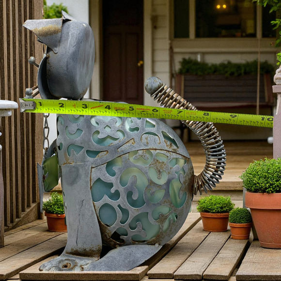 Rustic Metal Cat Sculpture Welcome Folk Art Yard Home Decor Whimsical READ - Picture 11 of 11